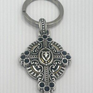 Brighton cross key fob  Black gold silver  NWoutlet tag